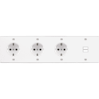 MODELEC - Façade Confidence Laiton Blanc Mat Quadruple Horizontale 3Xpck U1 Vis