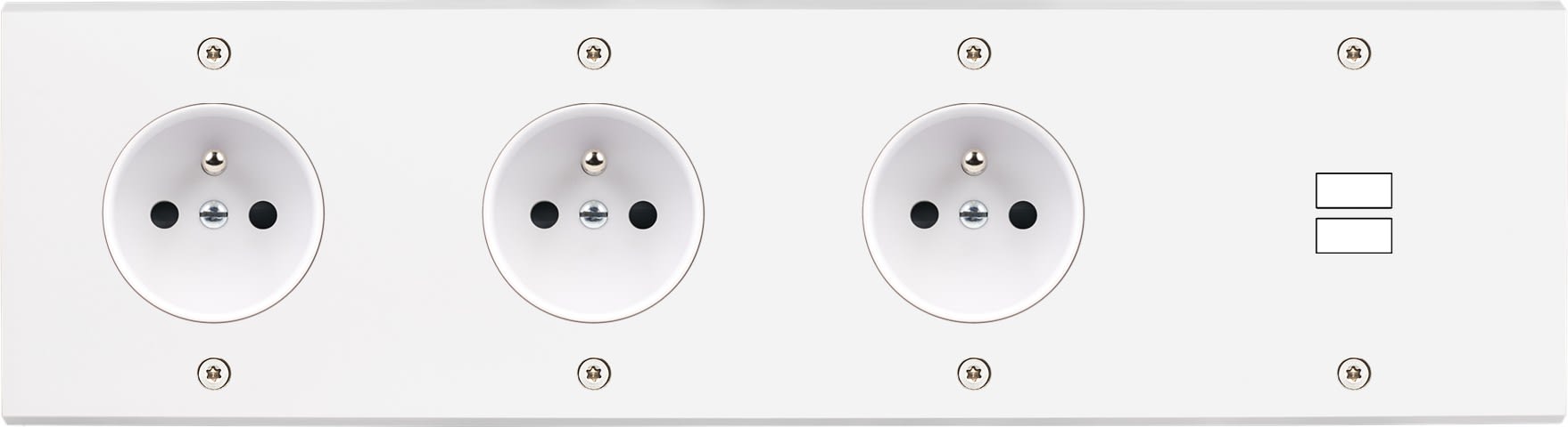 MODELEC - Façade Confidence Laiton Blanc Mat Quadruple Horizontale PC Pc PC U1 Vis