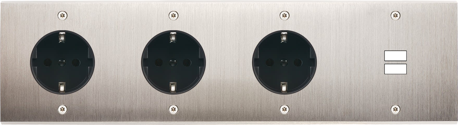 MODELEC - Façade Confidence Laiton Nickel Satine Quadruple Horizontale 3Xpck U1 Vis