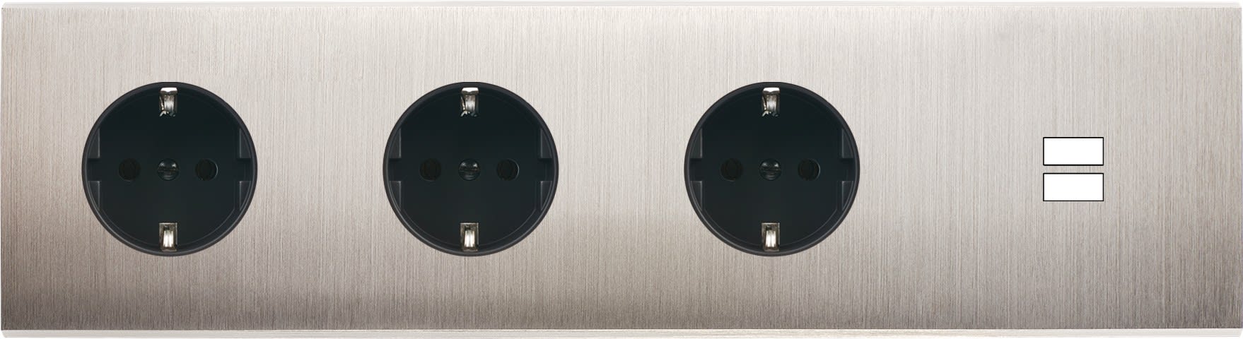 MODELEC - Façade Confidence Laiton Nickel Satine Quadruple Horizontale 3Xpck U1