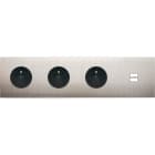 MODELEC - Façade Confidence Laiton Nickel Satine Quadruple Horizontale PC Pc PC U1