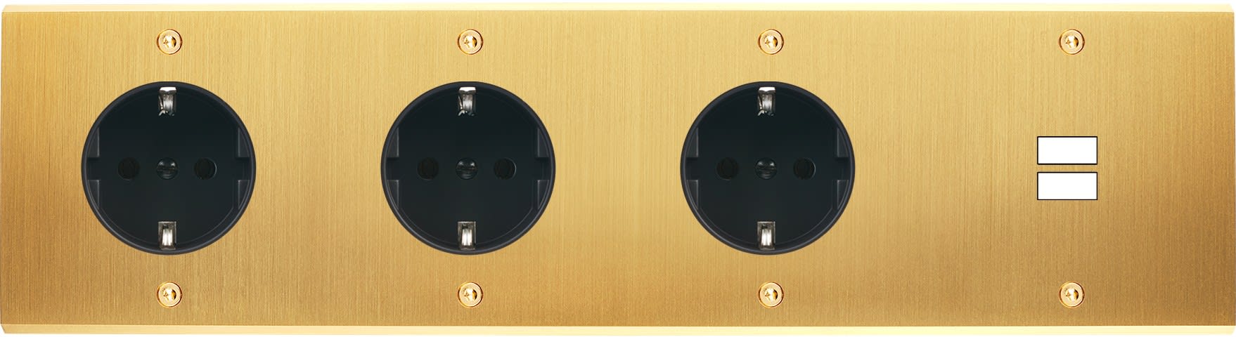 MODELEC - Façade Confidence Laiton Satine Quadruple Horizontale 3Xpck U1 Vis