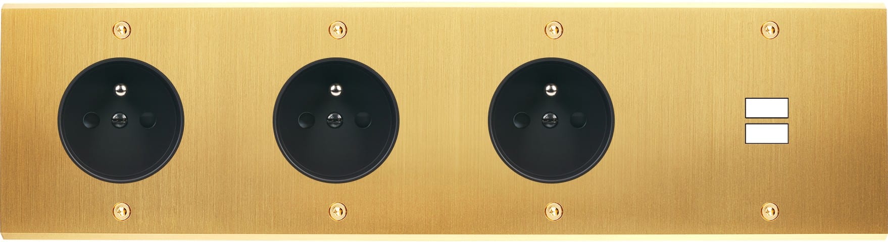MODELEC - Façade Confidence Laiton Satine Quadruple Horizontale PC Pc PC U1 Vis