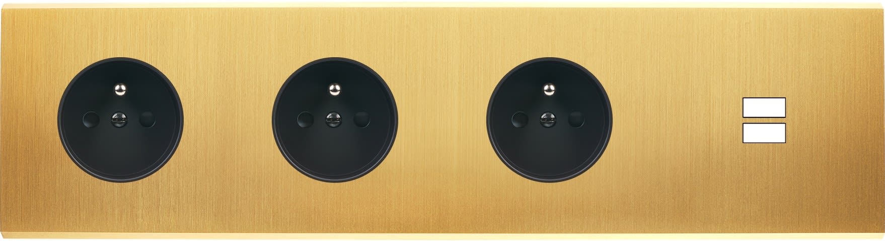 MODELEC - Façade Confidence Laiton Satine Quadruple Horizontale PC Pc PC U1