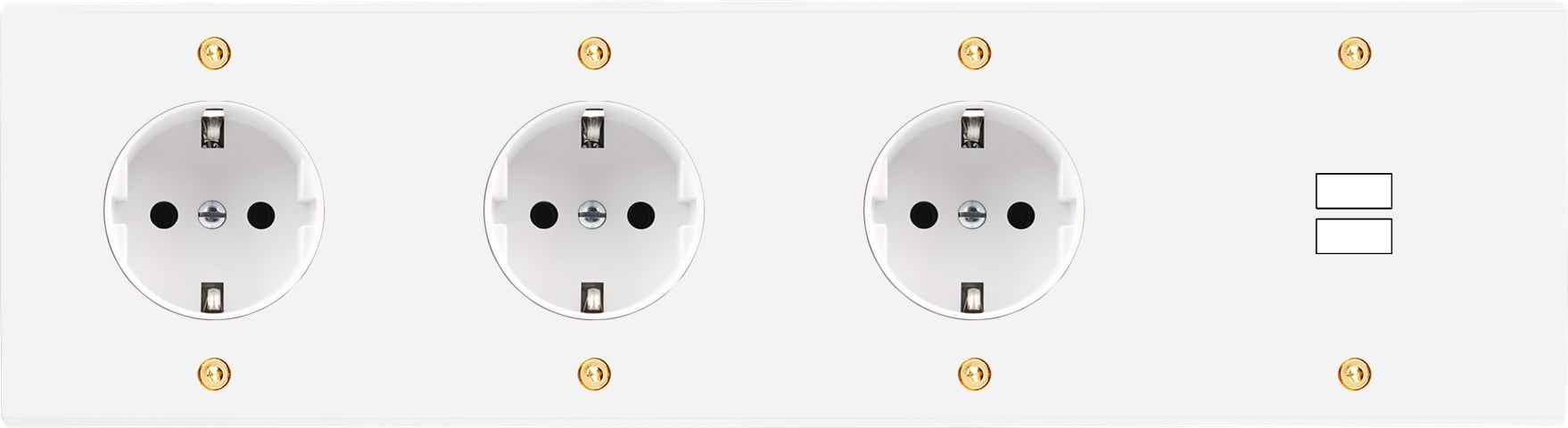 MODELEC - Façade Confidence Laiton Blanc Email Quadruple Horizontale 3Xpck U1 Vis