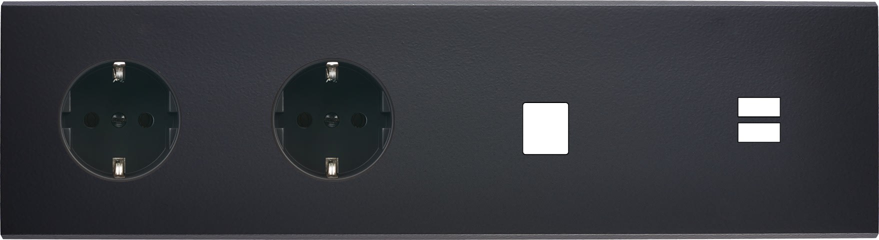 MODELEC - Façade Confidence Laiton Noir Mat Quadruple Horizontale PCK Pck M1 U1