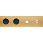 MODELEC - Façade Confidence Laiton Brosse Quadruple Horizontale PC Pc M1 U1 Vis