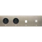 MODELEC - Façade Confidence Laiton Acier Brosse Quadruple Horizontale PC Pc M1 U1 Vis