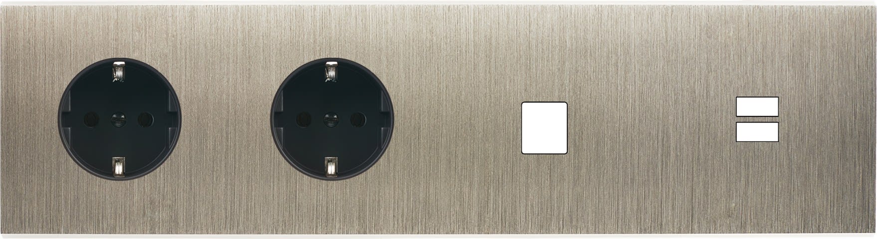 MODELEC - Façade Confidence Laiton Acier Brosse Quadruple Horizontale PCK Pck M1 U1