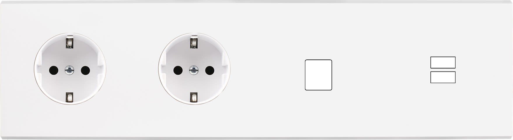 MODELEC - Façade Confidence Laiton Blanc Mat Quadruple Horizontale PCK Pck M1 U1