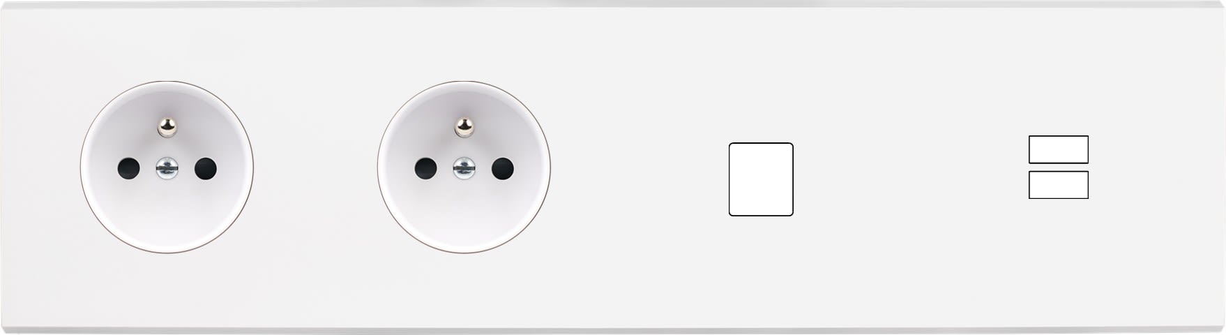 MODELEC - Façade Confidence Laiton Blanc Mat Quadruple Horizontale PC Pc M1 U1