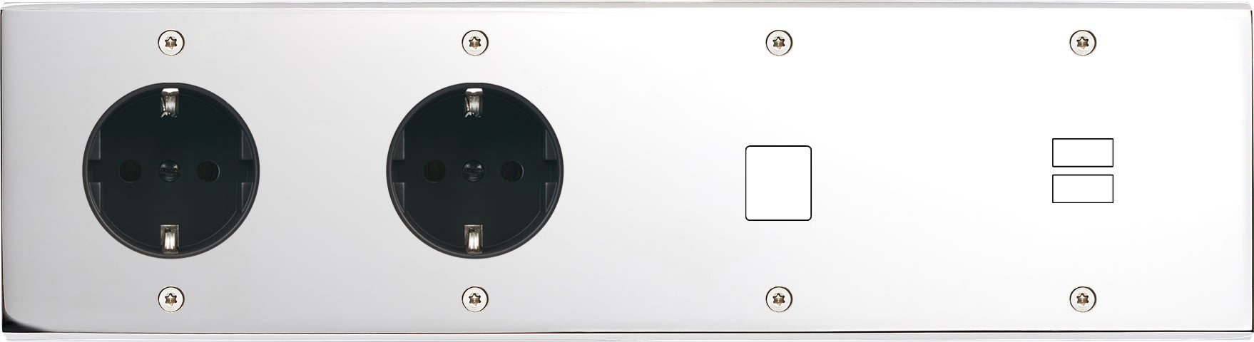 MODELEC - Façade Confidence Laiton Chrome Quadruple Horizontale PCK Pck M1 U1 Vis