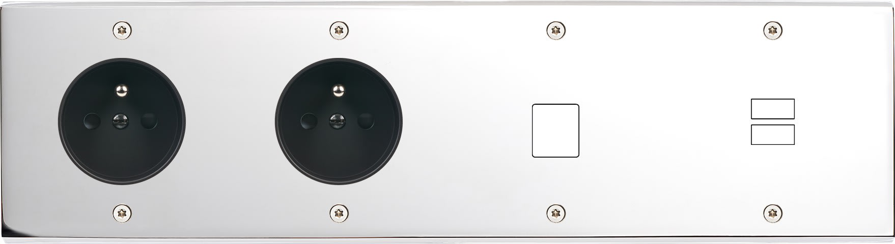 MODELEC - Façade Confidence Laiton Chrome Quadruple Horizontale PC Pc M1 U1 Vis