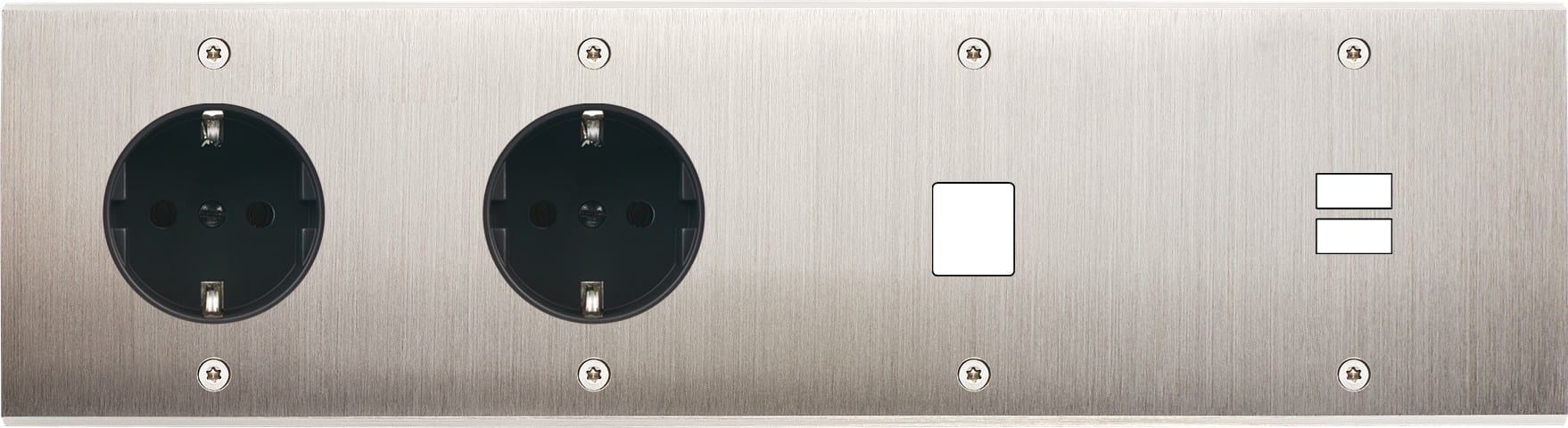 MODELEC - Façade Confidence Laiton Nickel Satine Quadruple Horizontale PCK Pck M1 U1 à Vis