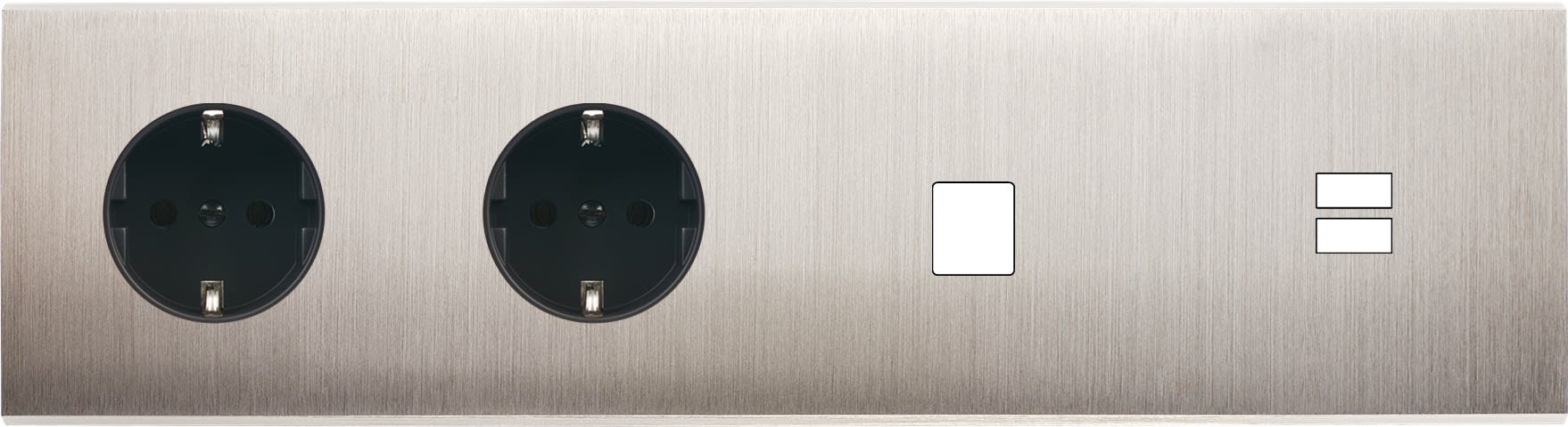 MODELEC - Façade Confidence Laiton Nickel Satine Quadruple Horizontale PCK Pck M1 U1