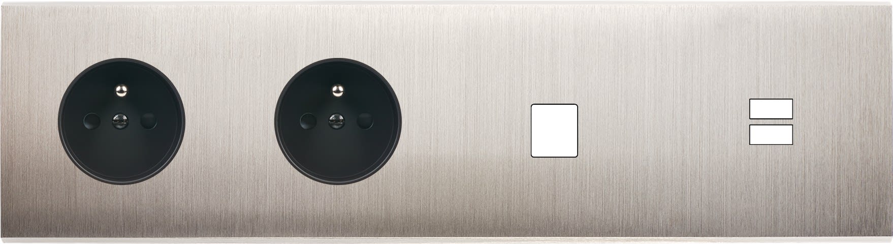 MODELEC - Façade Confidence Laiton Nickel Satine Quadruple Horizontale PC Pc M1 U1