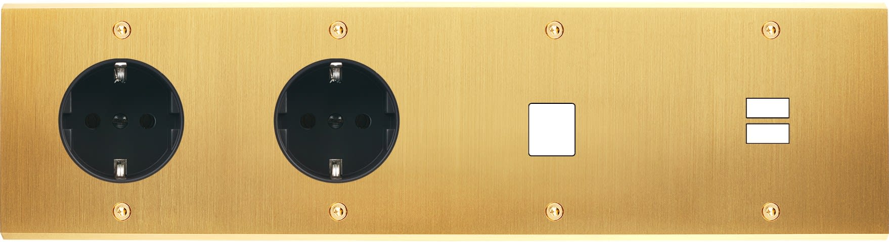 MODELEC - Façade Confidence Laiton Satine Quadruple Horizontale PCK Pck M1 U1 Vis