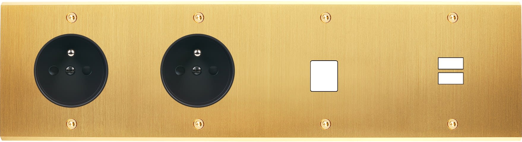 MODELEC - Façade Confidence Laiton Satine Quadruple Horizontale PC Pc M1 U1 Vis