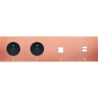 MODELEC - Façade Confidence Laiton Cuivre Satine Quadruple Horizontale PC Pc M1 U1 Vis