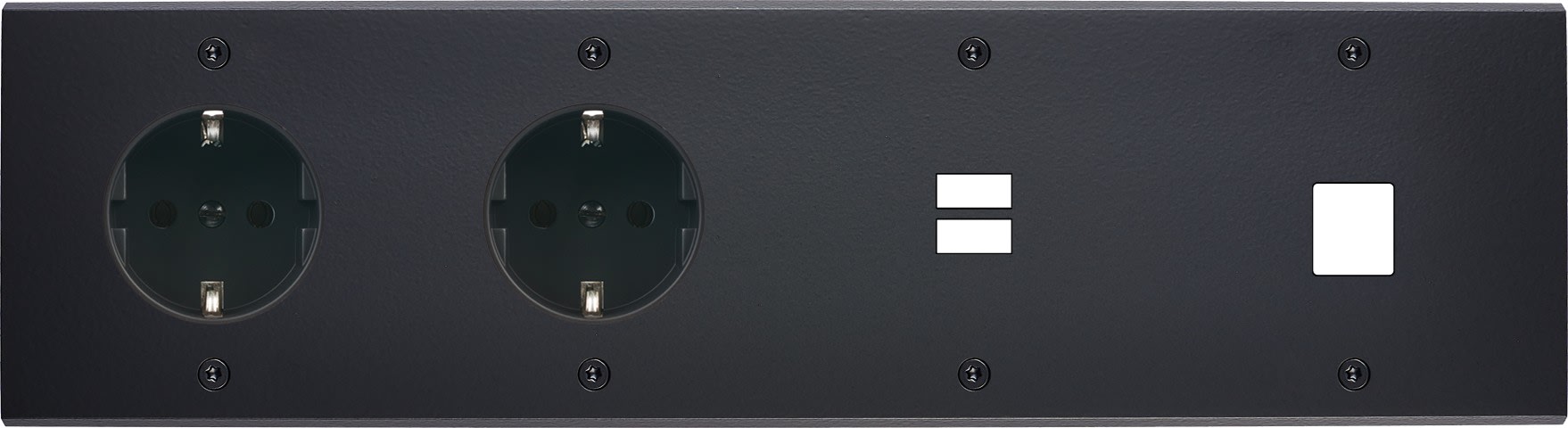 MODELEC - Façade Confidence Laiton Noir Mat Quadruple Horizontale PCK Pck U1 M1 Vis