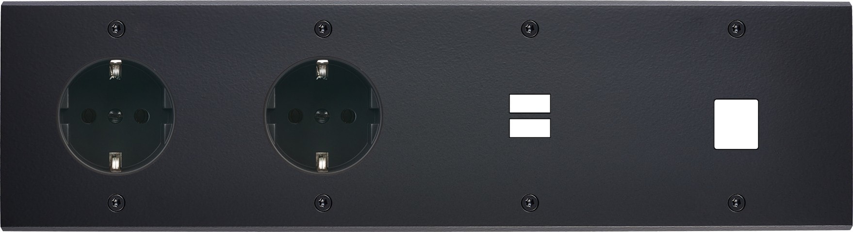 MODELEC - Façade Confidence Laiton Noir Mat Quadruple Horizontale PCK Pck U1 M1 Vis
