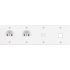 MODELEC - Façade Confidence Laiton Blanc Mat Quadruple Horizontale PC Pc U1 M1 Vis