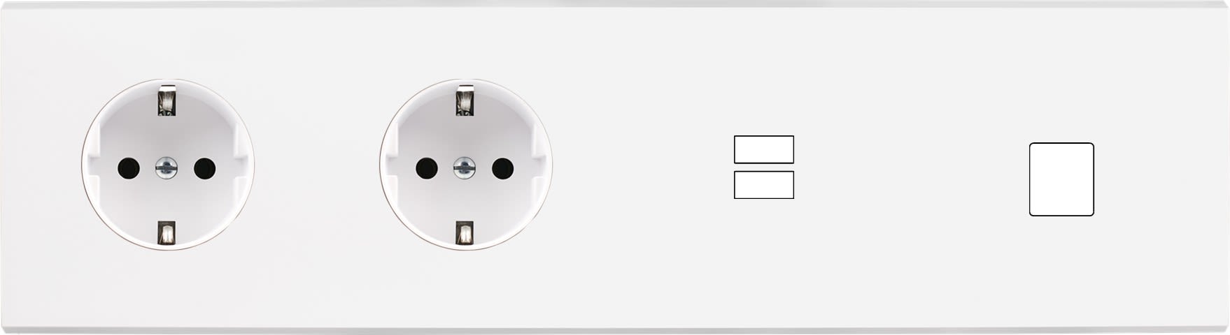 MODELEC - Façade Confidence Laiton Blanc Mat Quadruple Horizontale PCK Pck U1 M1