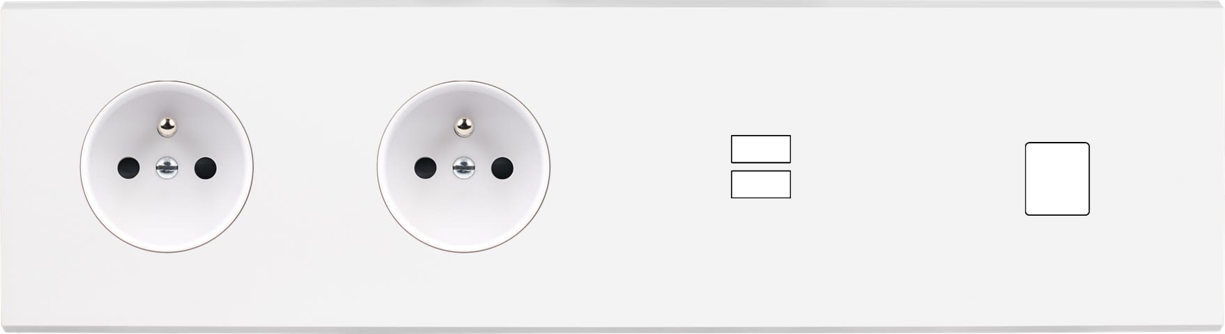 MODELEC - Façade Confidence Laiton Blanc Mat Quadruple Horizontale PC Pc U1 M1