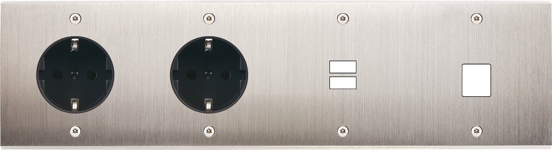 MODELEC - Façade Confidence Laiton Nickel Satine Quadruple Horizontale PCK Pck U1 M1 à Vis