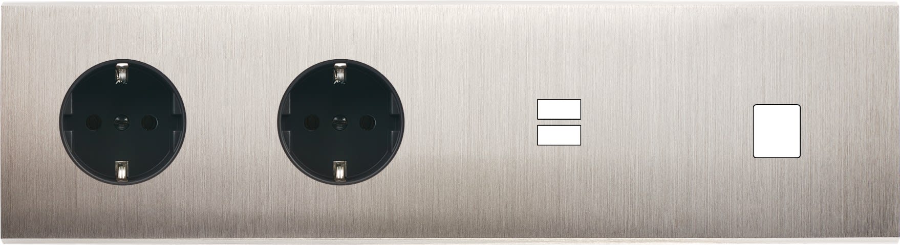 MODELEC - Façade Confidence Laiton Nickel Satine Quadruple Horizontale PCK Pck U1 M1