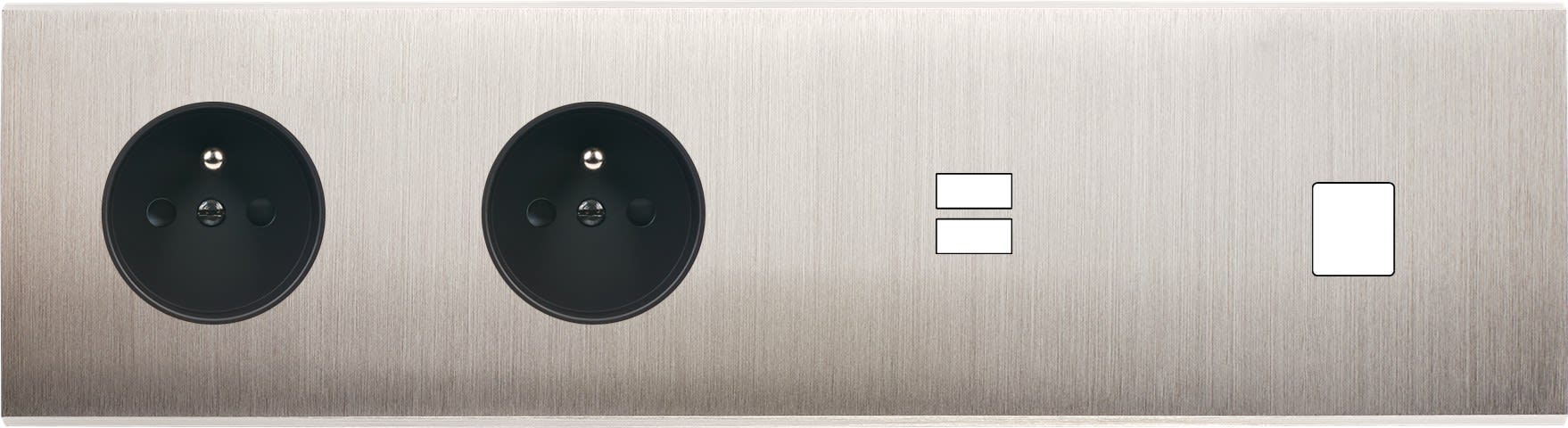 MODELEC - Façade Confidence Laiton Nickel Satine Quadruple Horizontale PC Pc U1 M1