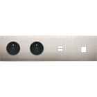 MODELEC - Façade Confidence Laiton Nickel Satine Quadruple Horizontale PC Pc U1 M1