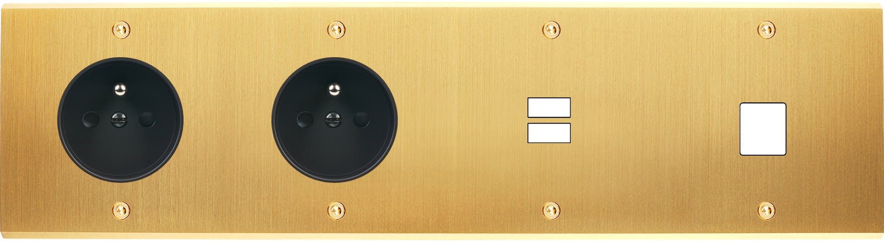MODELEC - Façade Confidence Laiton Satine Quadruple Horizontale PC Pc U1 M1 Vis