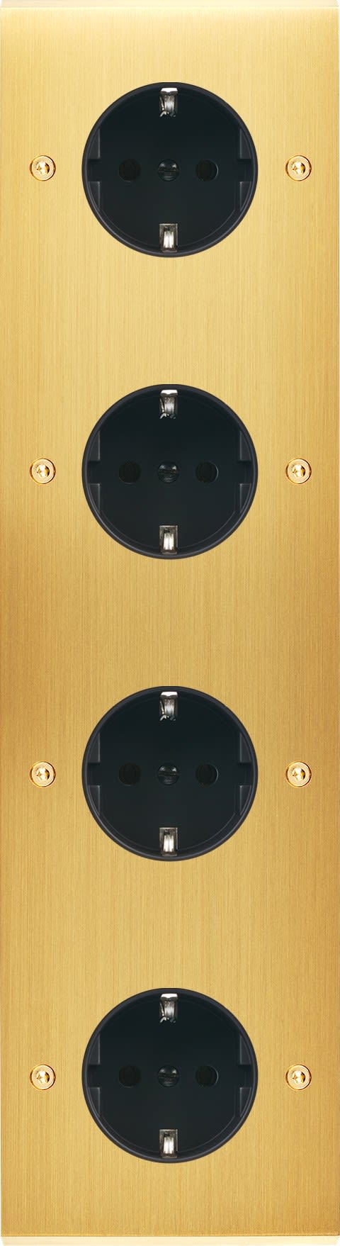 MODELEC - Façade Confidence Laiton Satine Quadruple Verticale 4Xpck Vis