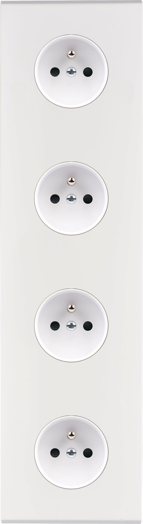 MODELEC - Façade Confidence Laiton Blanc Email Quadruple Verticale Pcpcpcpc