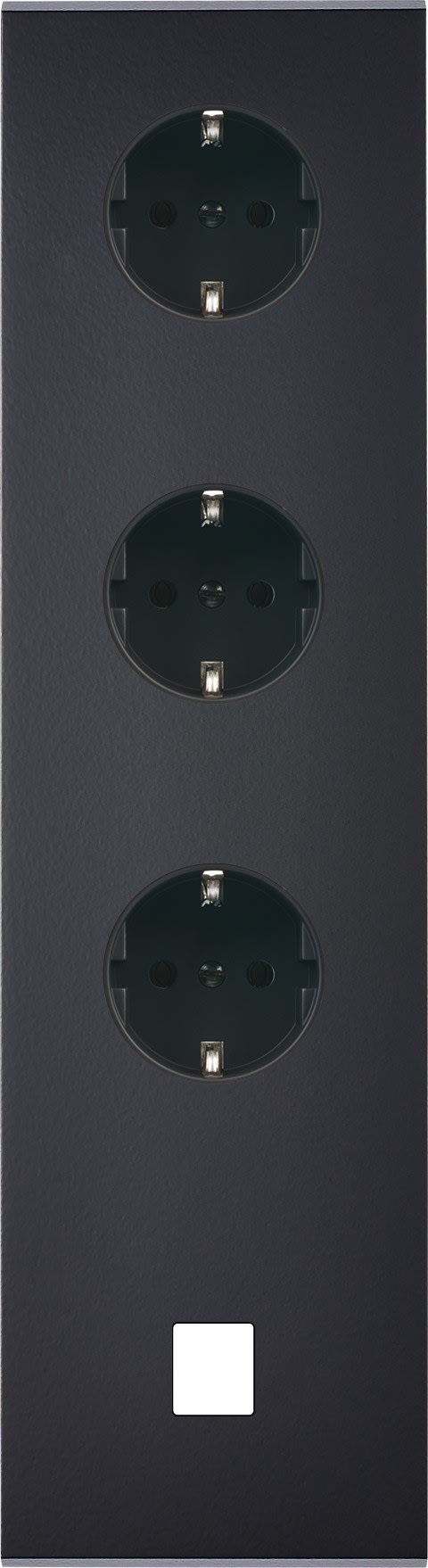 MODELEC - Façade Confidence Laiton Noir Mat Quadruple Verticale 3Xpck M1T