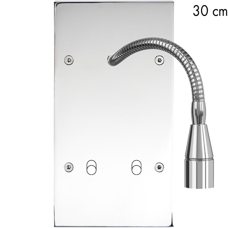 MODELEC - Façade Confidence Laiton Chrome Double Verticale Liseuse Fine 30 + B2