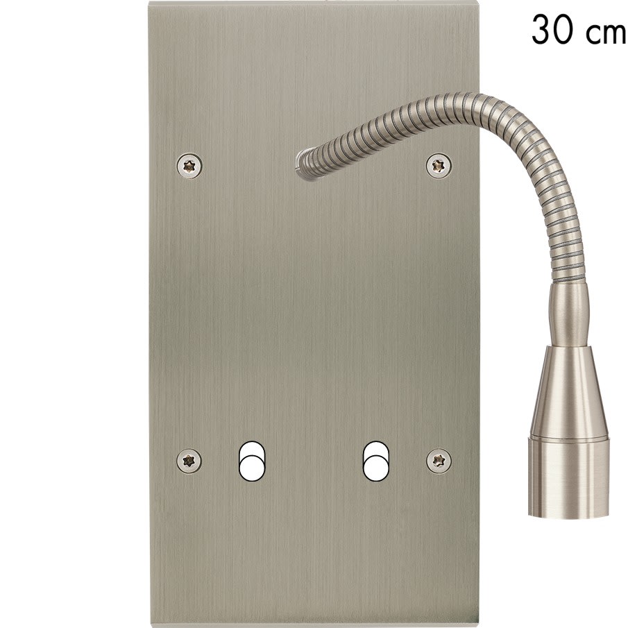 MODELEC - Façade Confidence Laiton Nickel Satine Double Verticale Liseuse Fine 30 + B2