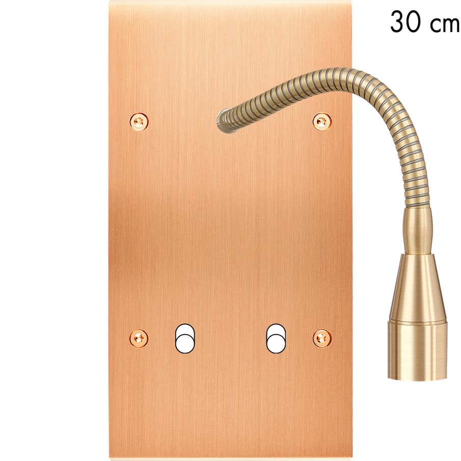 MODELEC - Façade Confidence Laiton Cuivre Satine Double Verticale Liseuse Fine 30 + B2