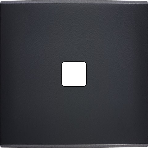 MODELEC - Façade Confidence laiton Noir Mat simple pour 1 bouton damier carré, magnétique