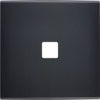 MODELEC - Façade Confidence laiton Noir Mat simple pour 1 bouton damier carré, magnétique