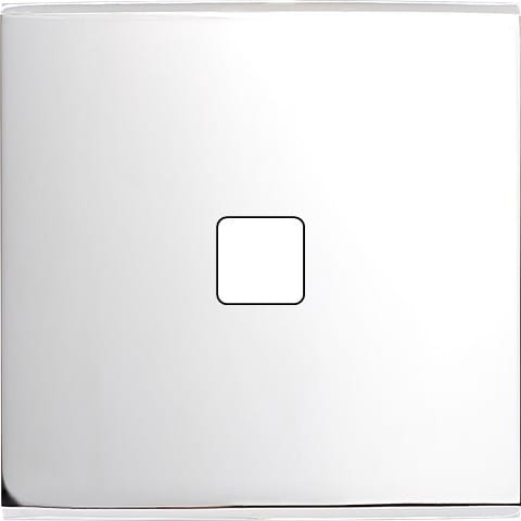 MODELEC - Façade Confidence laiton Chrome simple pour 1 bouton damier carré, magnétique