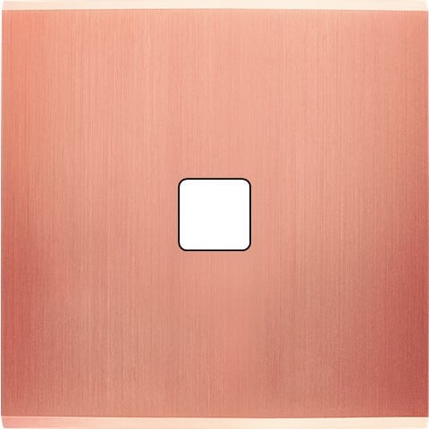 MODELEC - Façade Confidence laiton Cuivre-Sat simple pour 1 bouton damier carré, magn