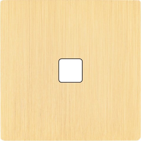 MODELEC - Façade "M" laiton Brossé simple pour 1 bouton damier carré, magnétique