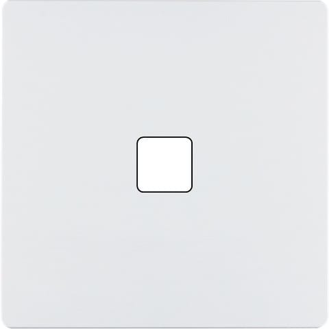 MODELEC - Façade "M" Aluminium Blanc Mat simple pour 1 bouton damier carré, magnétique