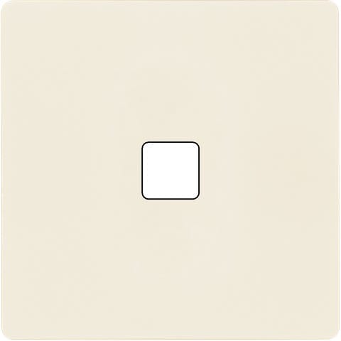 MODELEC - Façade "M" Aluminium Ivoire simple pour 1 bouton damier carré, magnétique