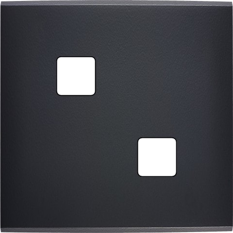 MODELEC - Façade Confidence laiton Noir Mat simple pour 2 boutons damier carré, magnétique
