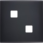 MODELEC - Façade Confidence laiton Noir Mat simple pour 2 boutons damier carré, magnétique