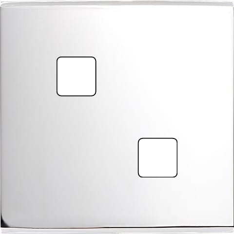 MODELEC - Façade Confidence laiton Chrome simple pour 2 boutons damier carré, magnétique