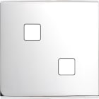 MODELEC - Façade Confidence laiton Chrome simple pour 2 boutons damier carré, magnétique